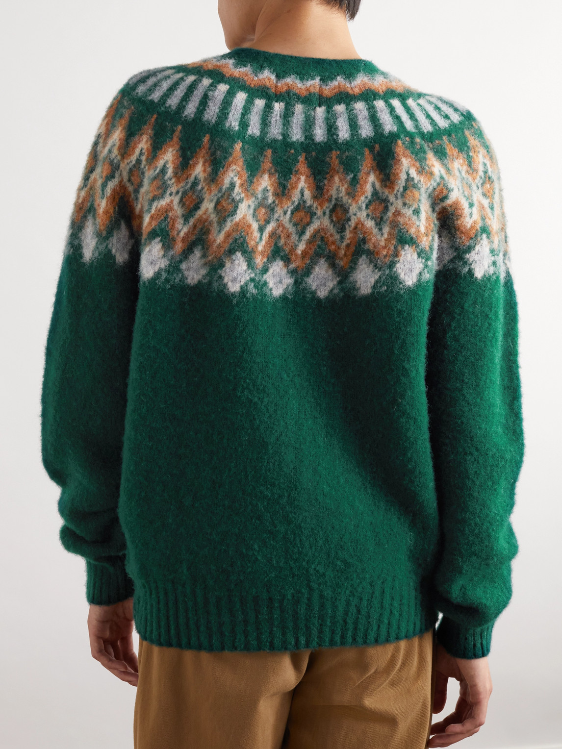 Shop Howlin' Fair Isle Wool Sweater In Green