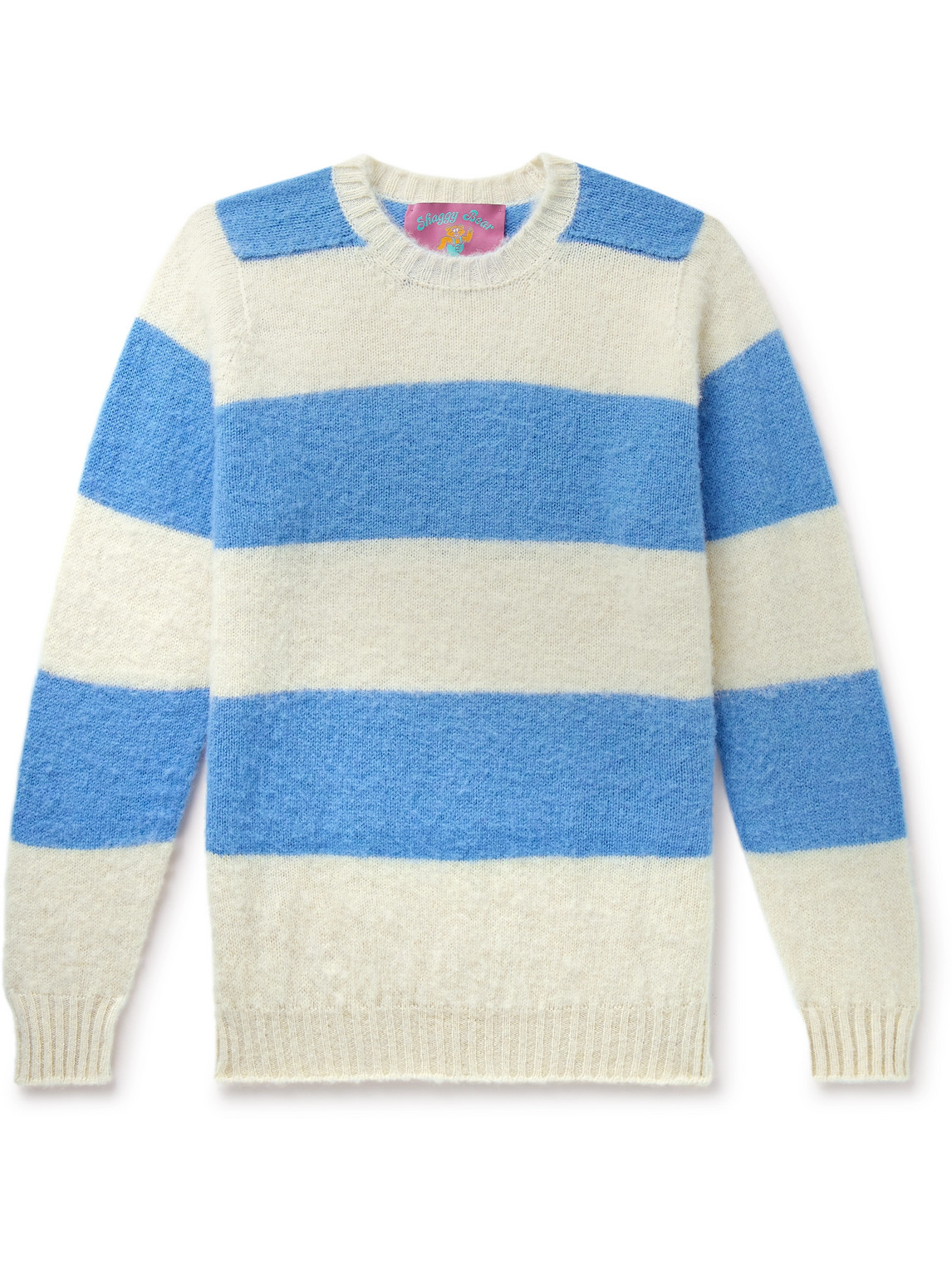 Howlin' Shaggy Bear Striped Brushed-wool Sweater In Blue