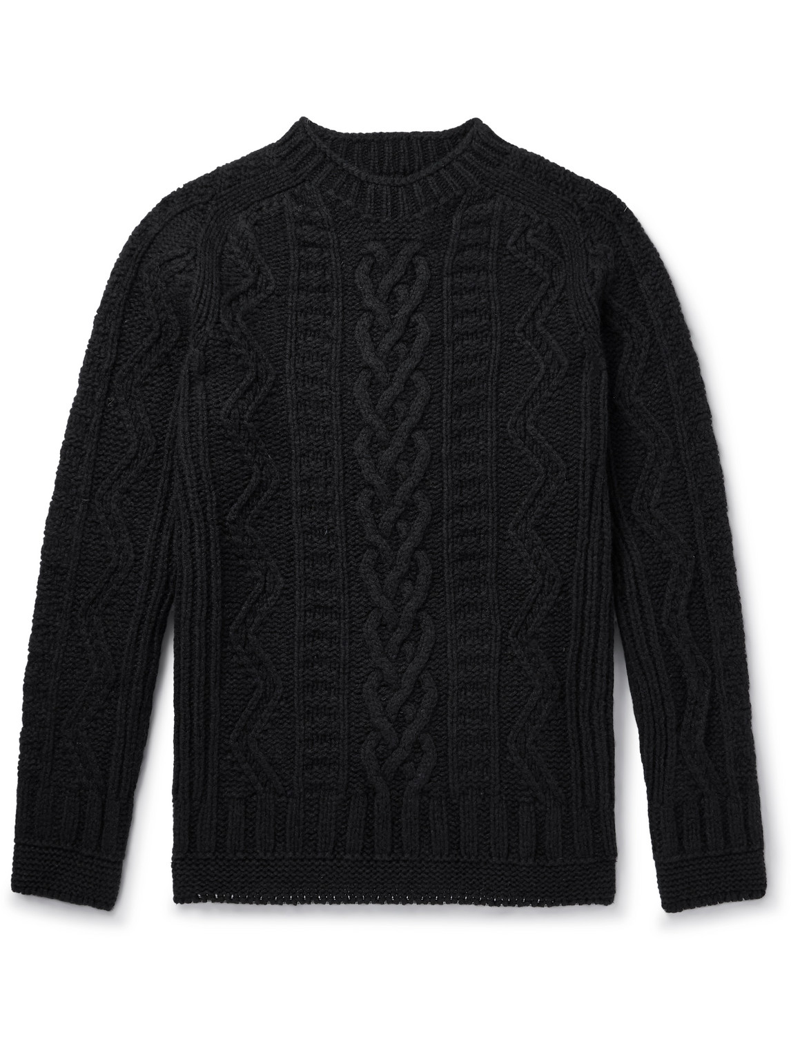Howlin' Super Cult Slim-fit Cable-knit Virgin Wool Sweater In Black