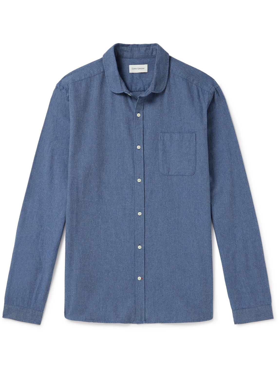 Oliver Spencer Abingdon Penny-collar Cotton Shirt In Blue