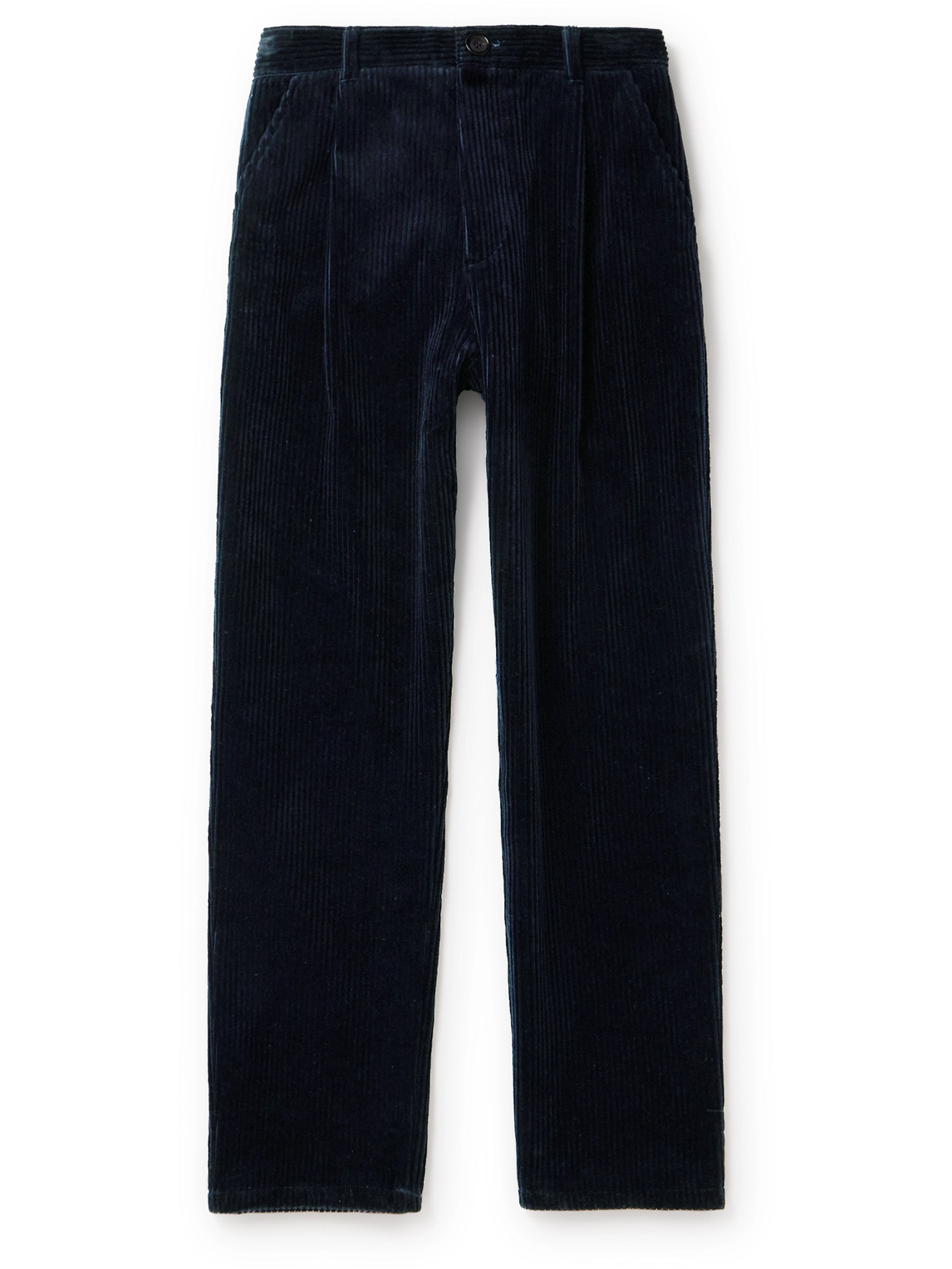 Oliver Spencer Morton Straight-leg Cotton-corduroy Trousers In Blue