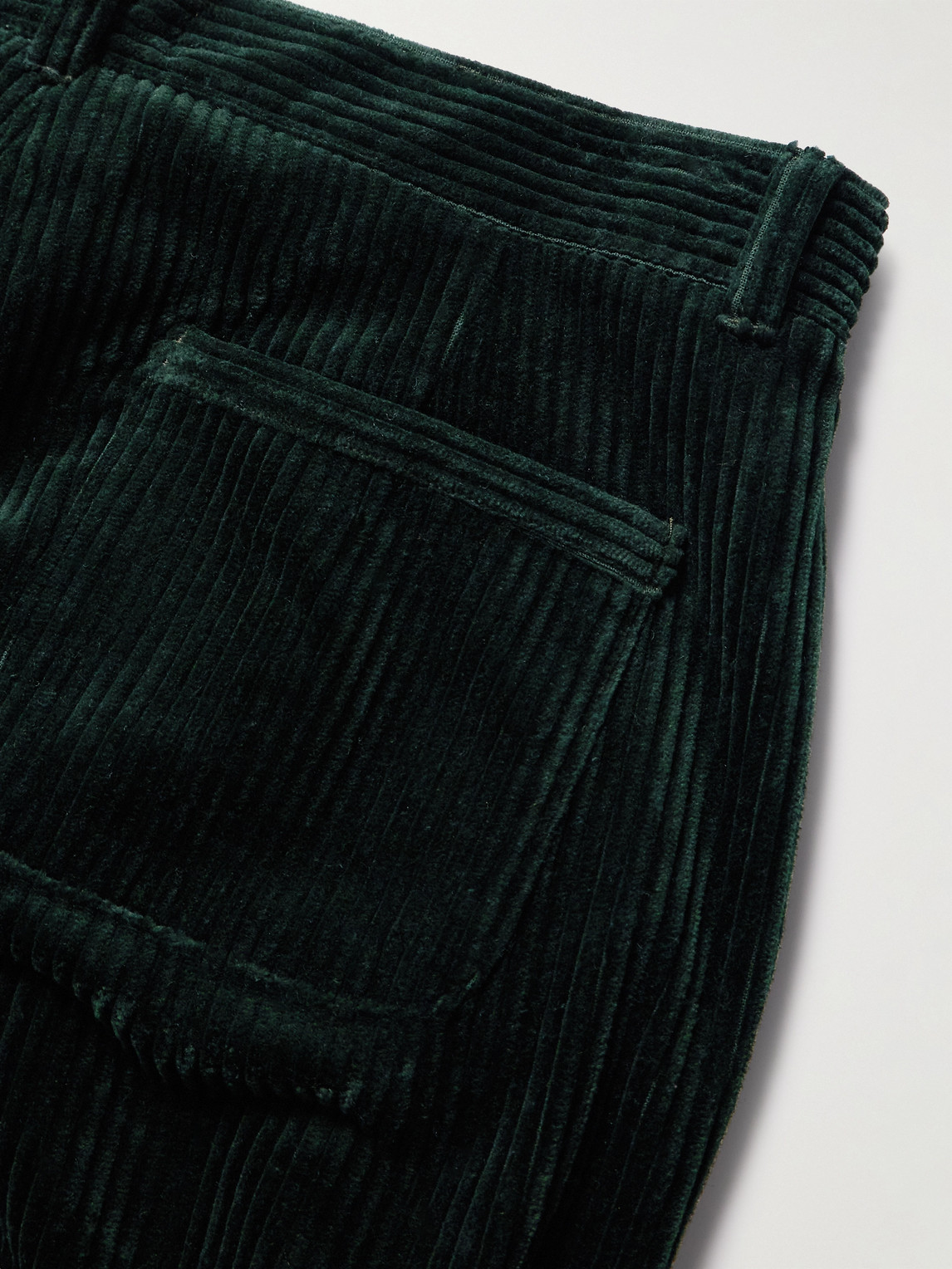 Shop Oliver Spencer Morton Straight-leg Cotton-corduroy Trousers In Green