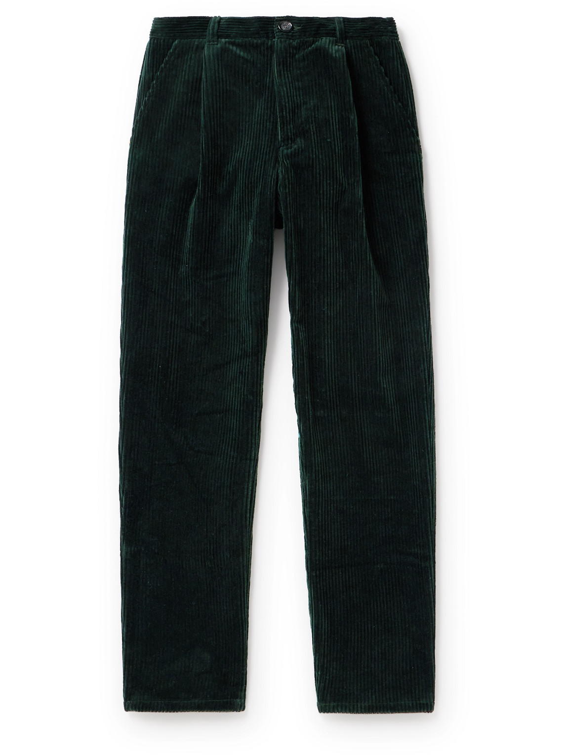 Oliver Spencer Morton Straight-leg Cotton-corduroy Trousers In Green