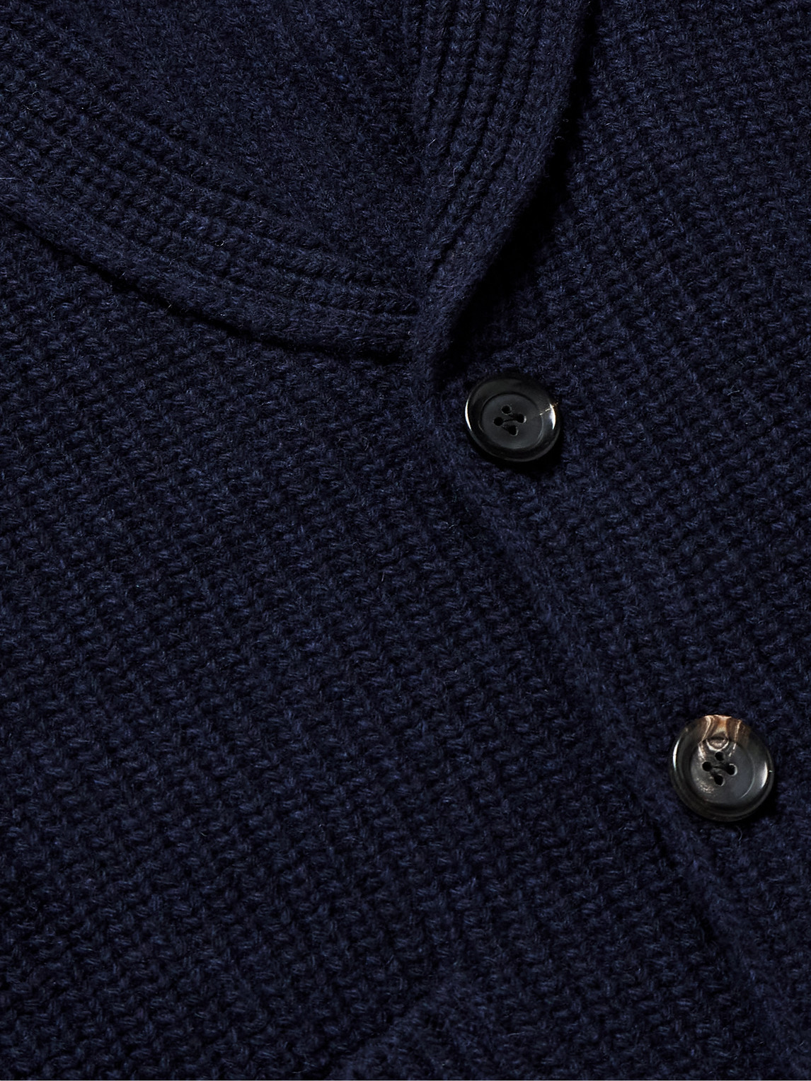 Shop Oliver Spencer Orkeny Shawl-collar Ribbed Wool Cardigan In Blue