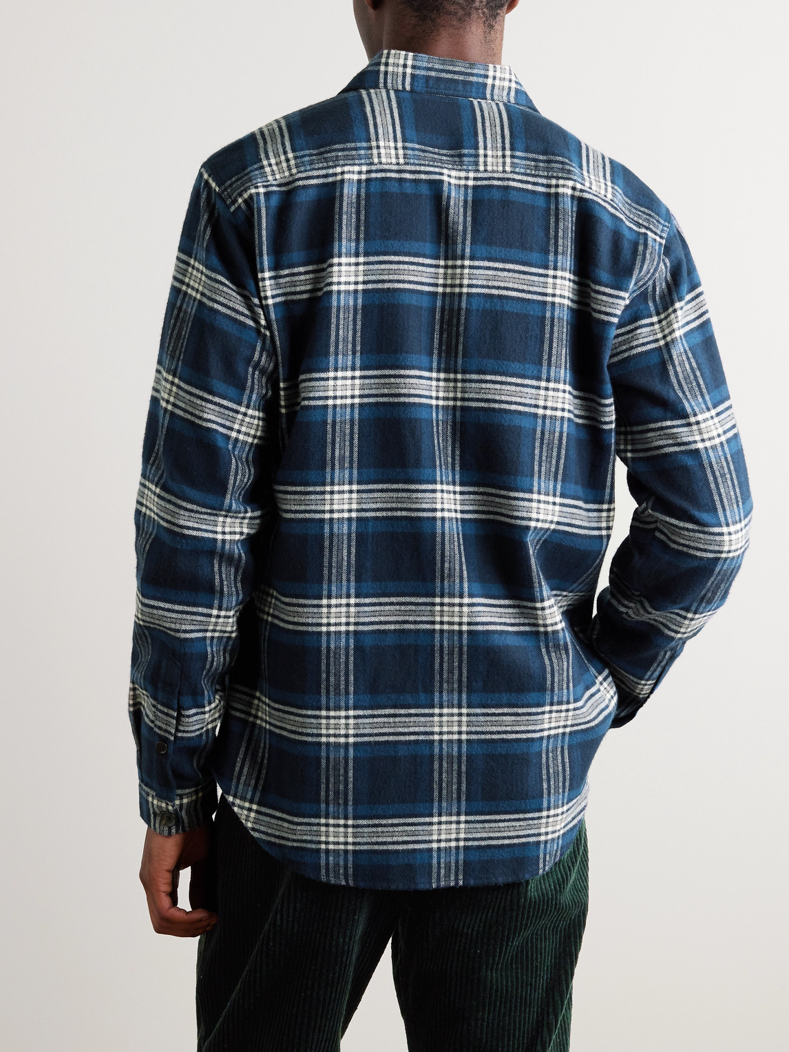 Shop Oliver Spencer Treviscoe Checked Organic Cotton-flannel Shirt In Blue