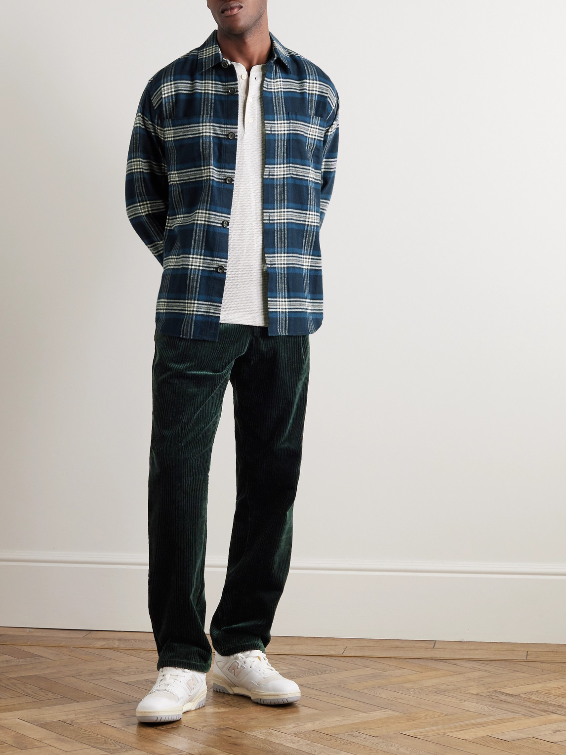 Shop Oliver Spencer Treviscoe Checked Organic Cotton-flannel Shirt In Blue