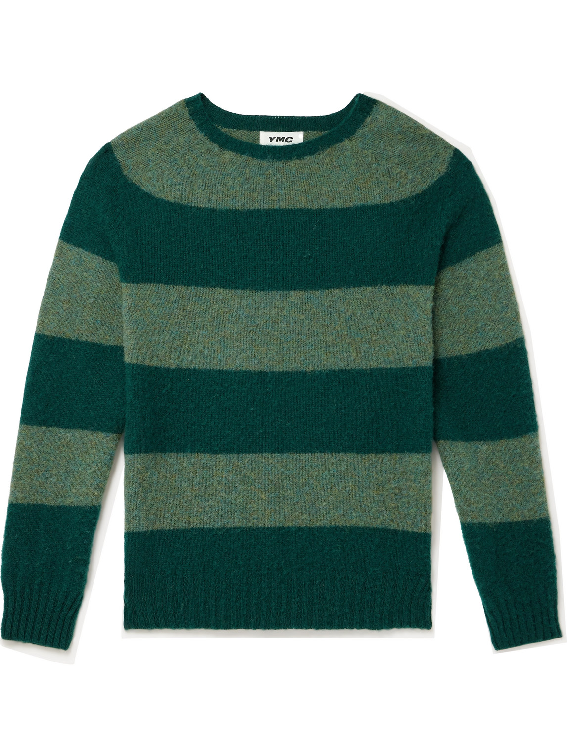 Ymc You Must Create Striped Wool Sweater In Green