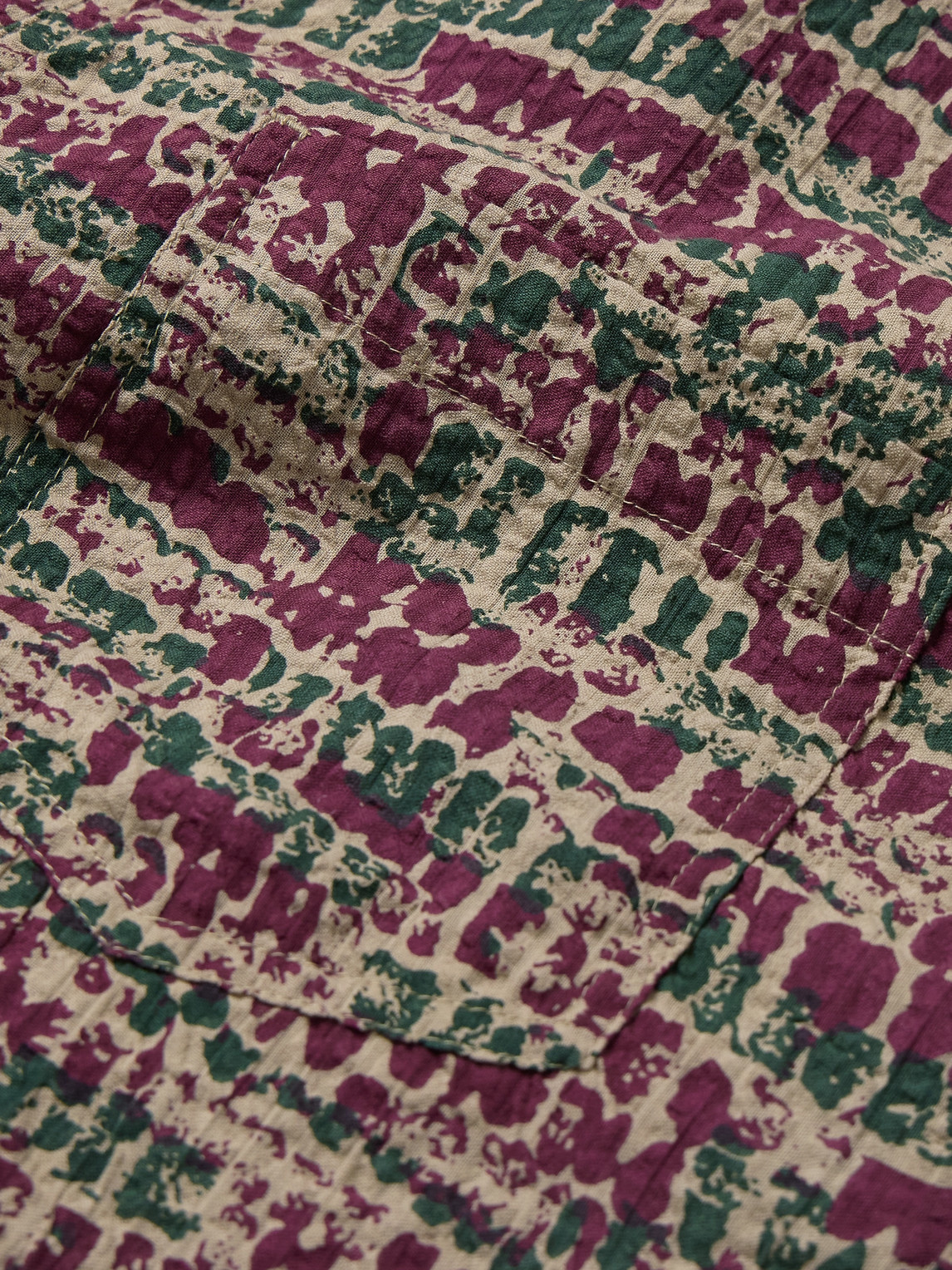 Shop Ymc You Must Create Mitchum Printed Cotton-blend Seersucker Shirt In Multi