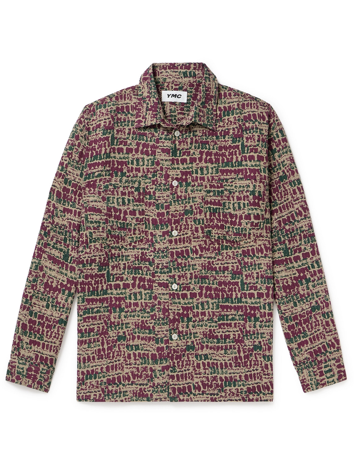 Shop Ymc You Must Create Mitchum Printed Cotton-blend Seersucker Shirt In Multi