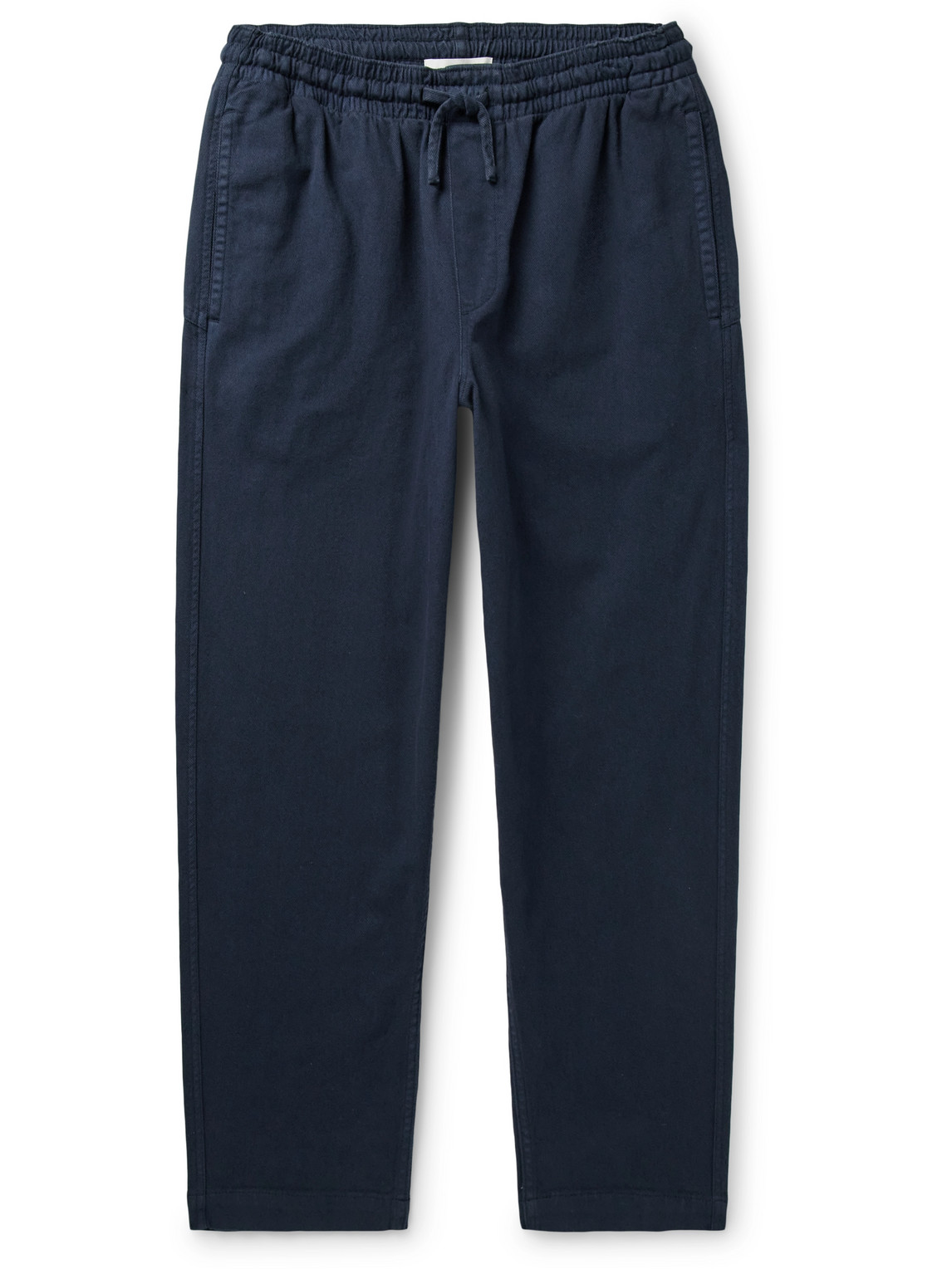 Ymc You Must Create Alva Skate Tapered Stretch Organic Cotton-twill Drawstring Trousers In Blue