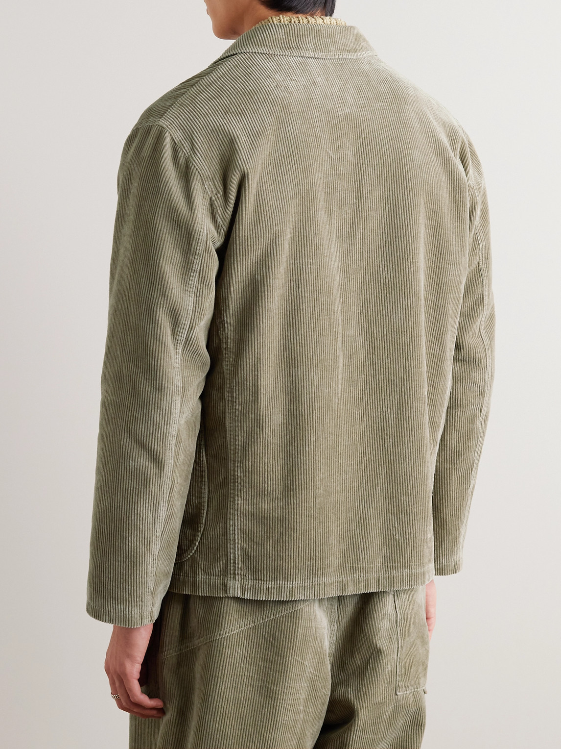 Shop Ymc You Must Create Scuttlers Cotton And Linen-blend Corduroy Blazer In Green