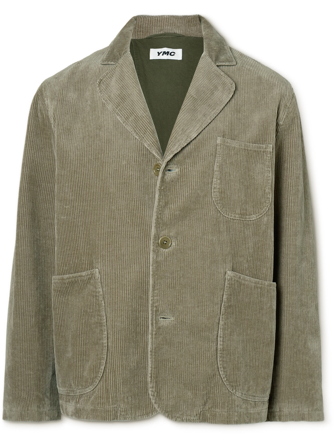 Ymc You Must Create Scuttlers Cotton And Linen-blend Corduroy Blazer In Green