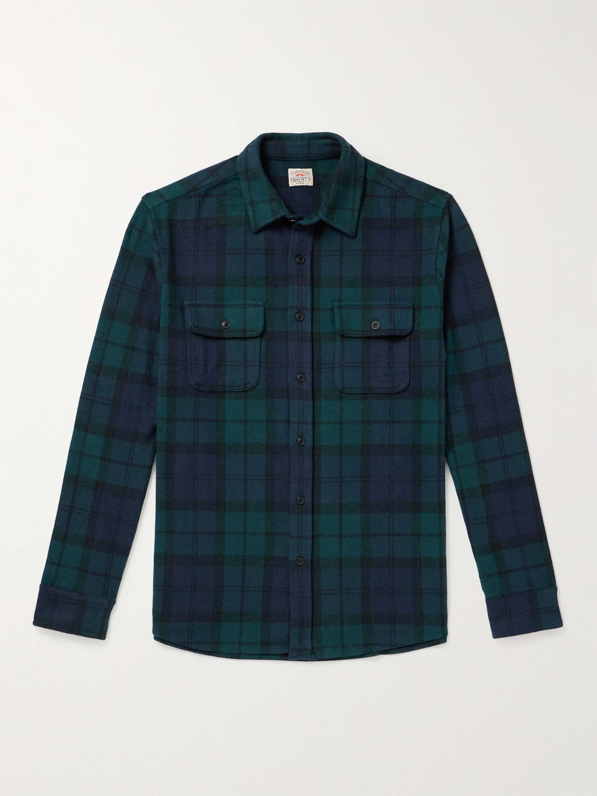 FAHERTY Legend Checked Brushed-Flannel Shirt for Men | MR PORTER