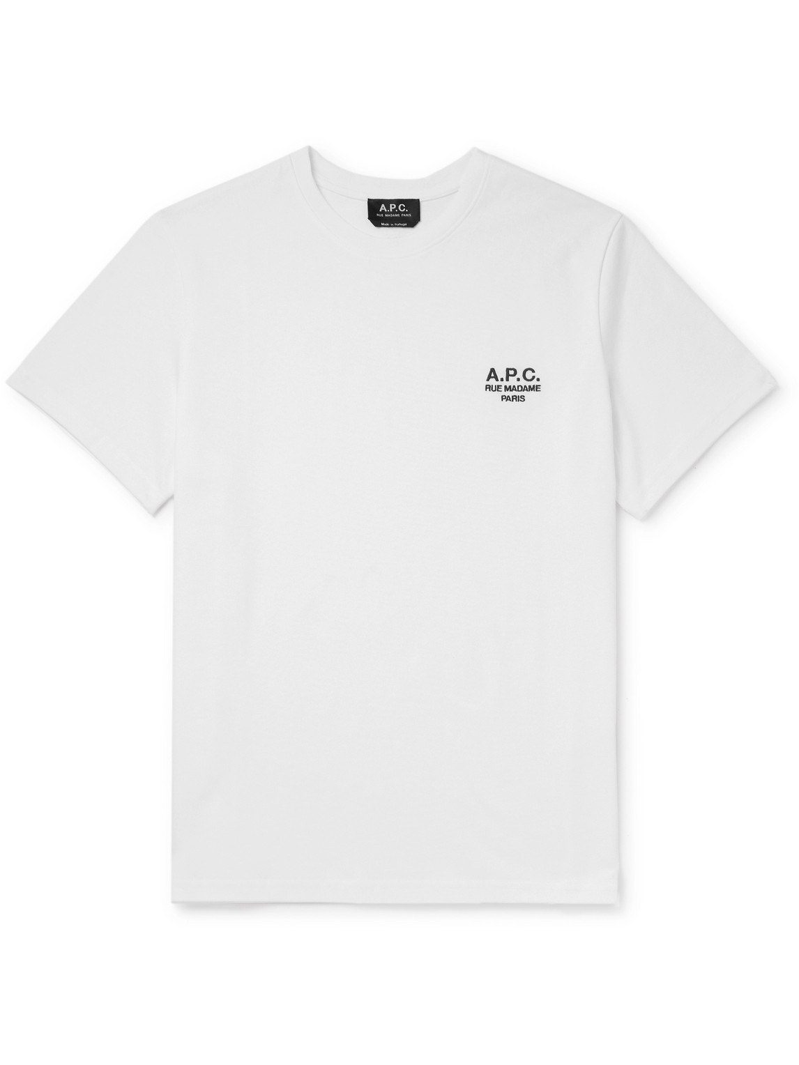 Apc Raymond Logo-embroidered Cotton-jersey T-shirt In White