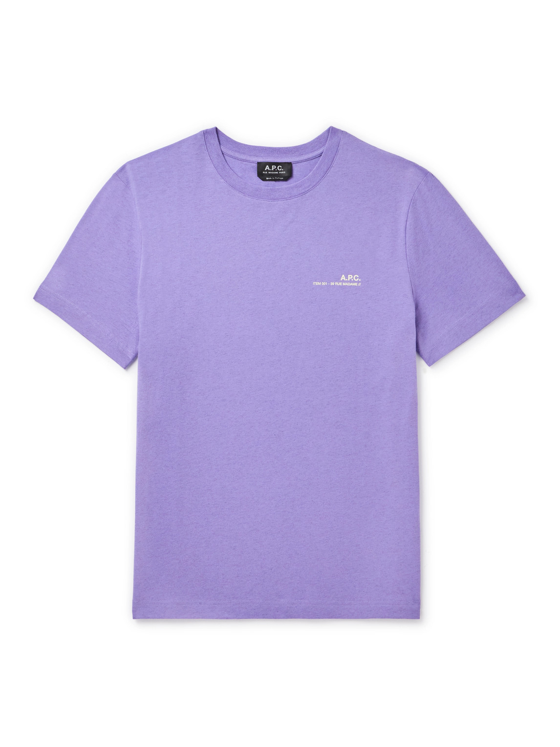 Apc Logo-print Cotton-jersey T-shirt In Purple