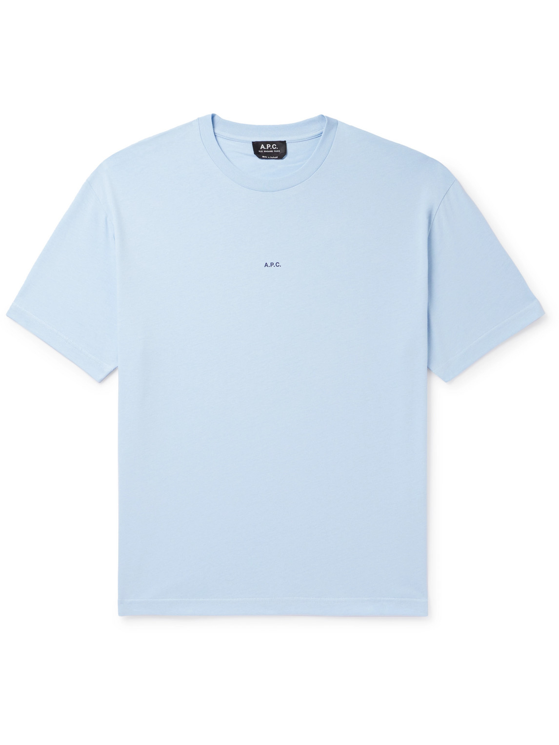 Apc Kyle Logo-print Cotton-jersey T-shirt In Blue