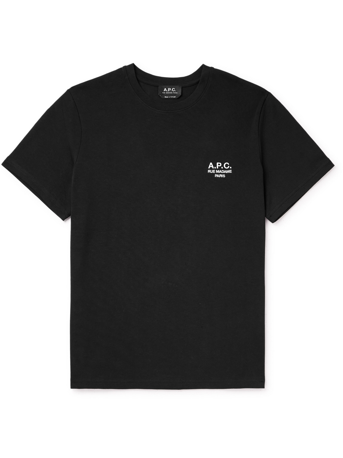 Apc Raymond Logo-embroidered Cotton-jersey T-shirt In Black