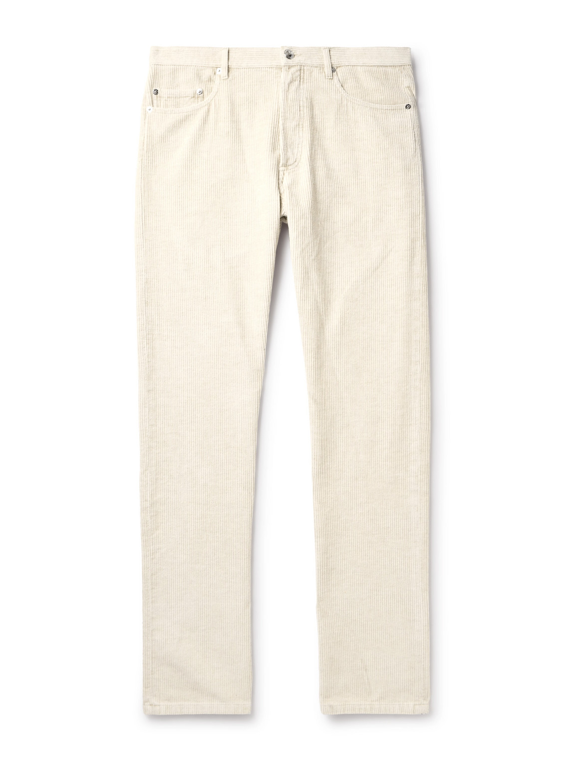 Apc Jean Straight-leg Cotton And Linen-blend Corduroy Trousers In Neutrals