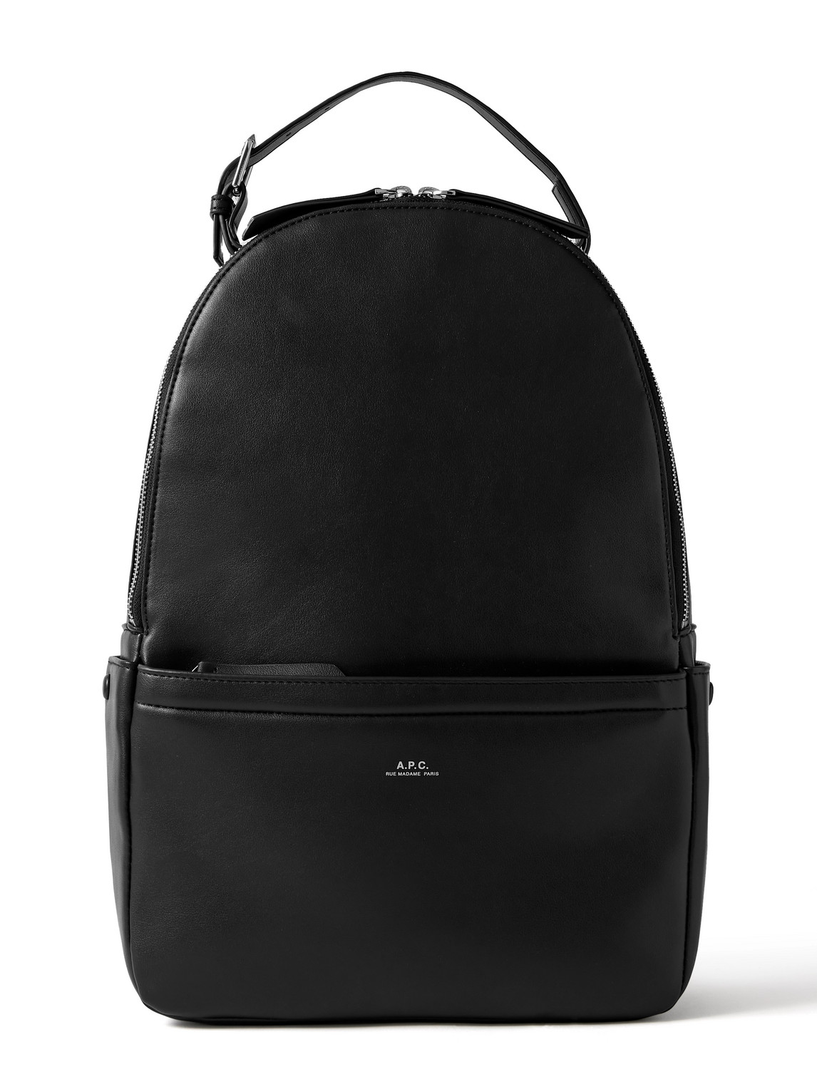 Logo-Print Recycled-Faux Leather Backpack