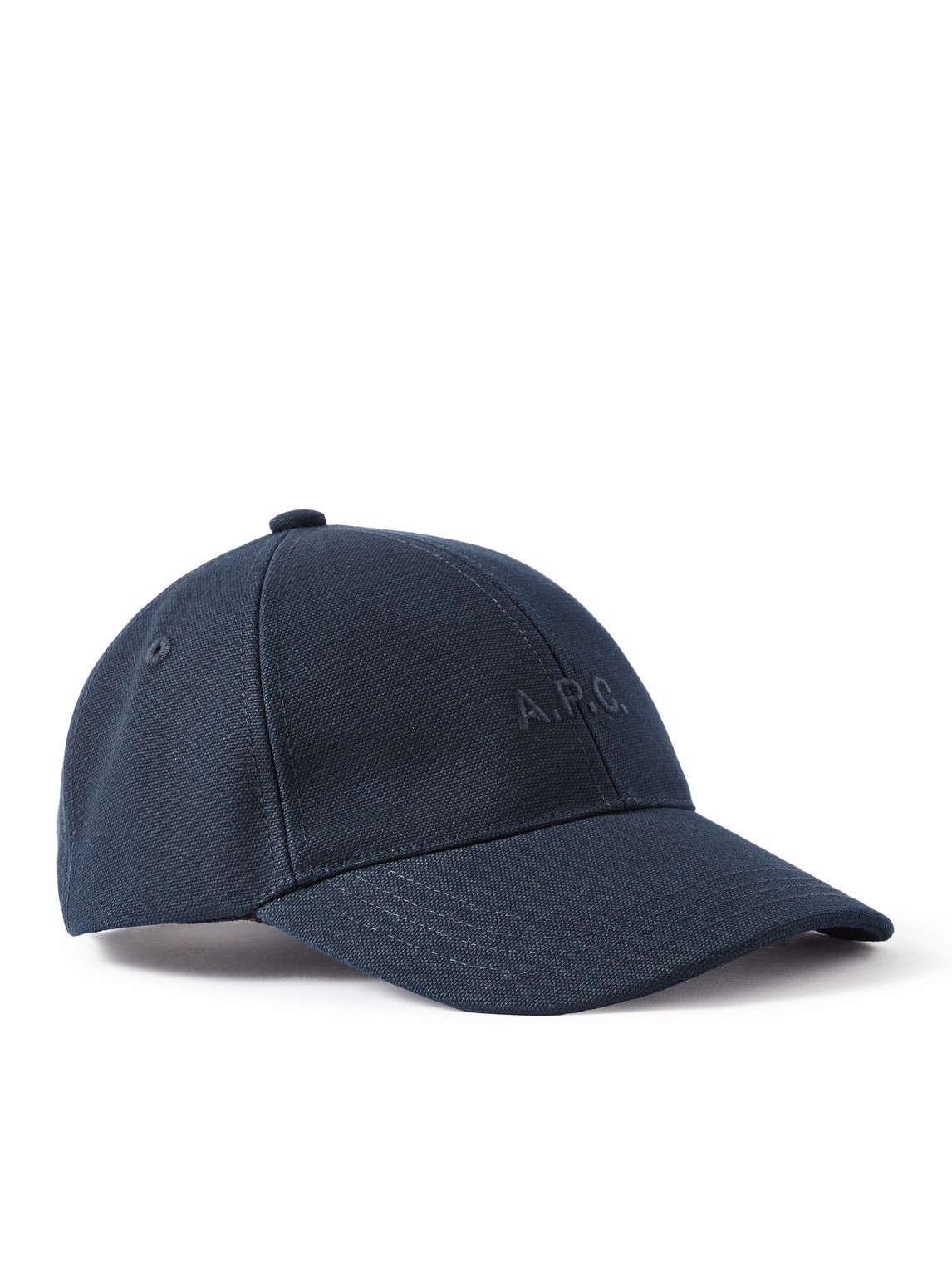 Apc Charlie Logo-embroidered Cotton-canvas Baseball Cap In Blue