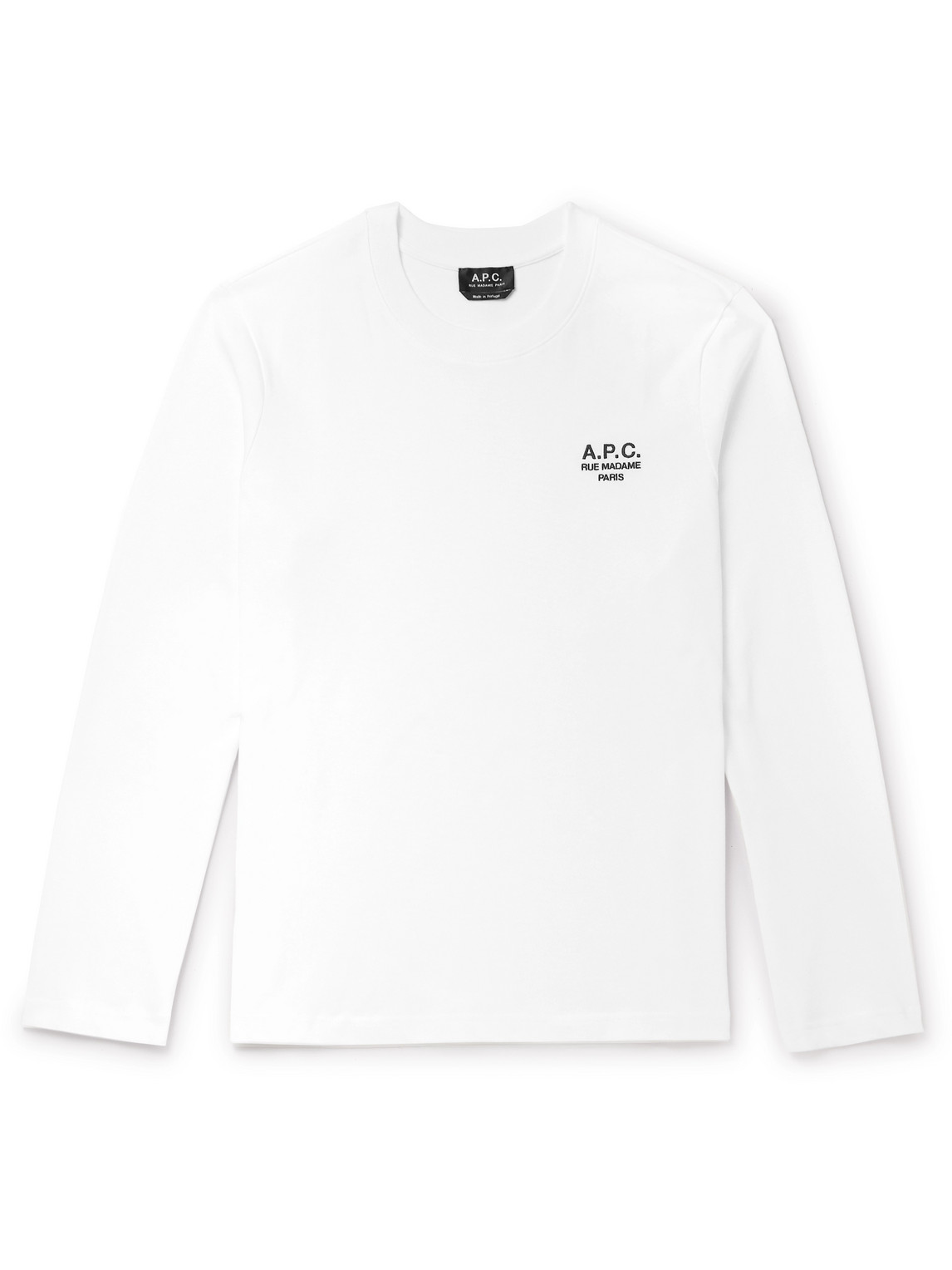 Apc Olivier Logo-embroidered Cotton-jersey T-shirt In White