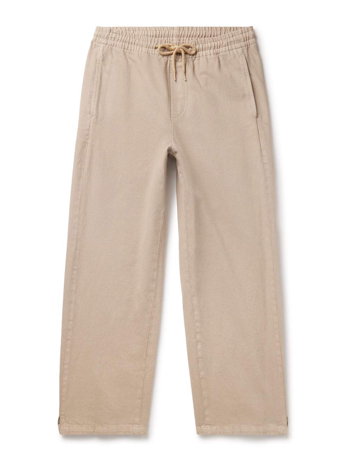 Apc Kids' Vincent Straight-leg Cotton-twill Drawstring Trousers In Neutrals