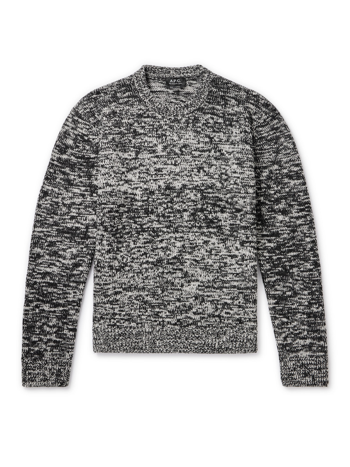Apc Noah Marl-knit Cotton Jumper In Black