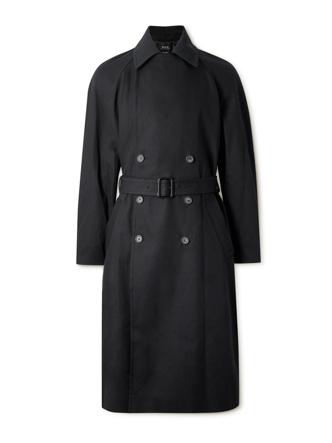 Lou Belted Double-Breasted Cotton and Wool-Blend Twill Trench Coat