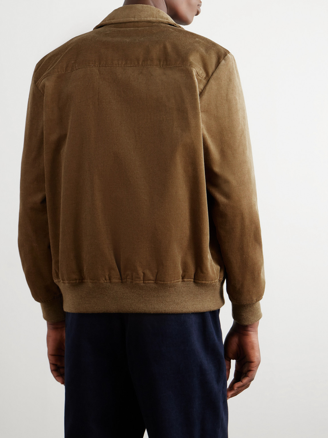 Shop Apc Gilles Logo-embroidered Cotton-corduroy Jacket In Brown
