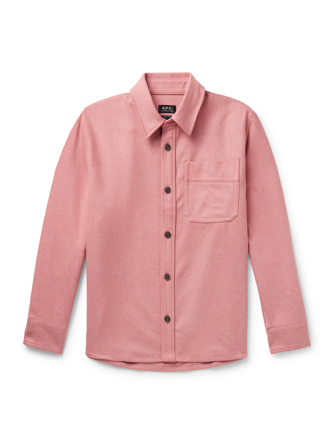 Shop Apc Basile Wool-blend Overshirt In Pink