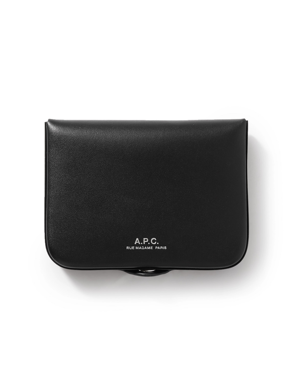 Shop Apc Josh Logo-detailed Leather Wallet In Black