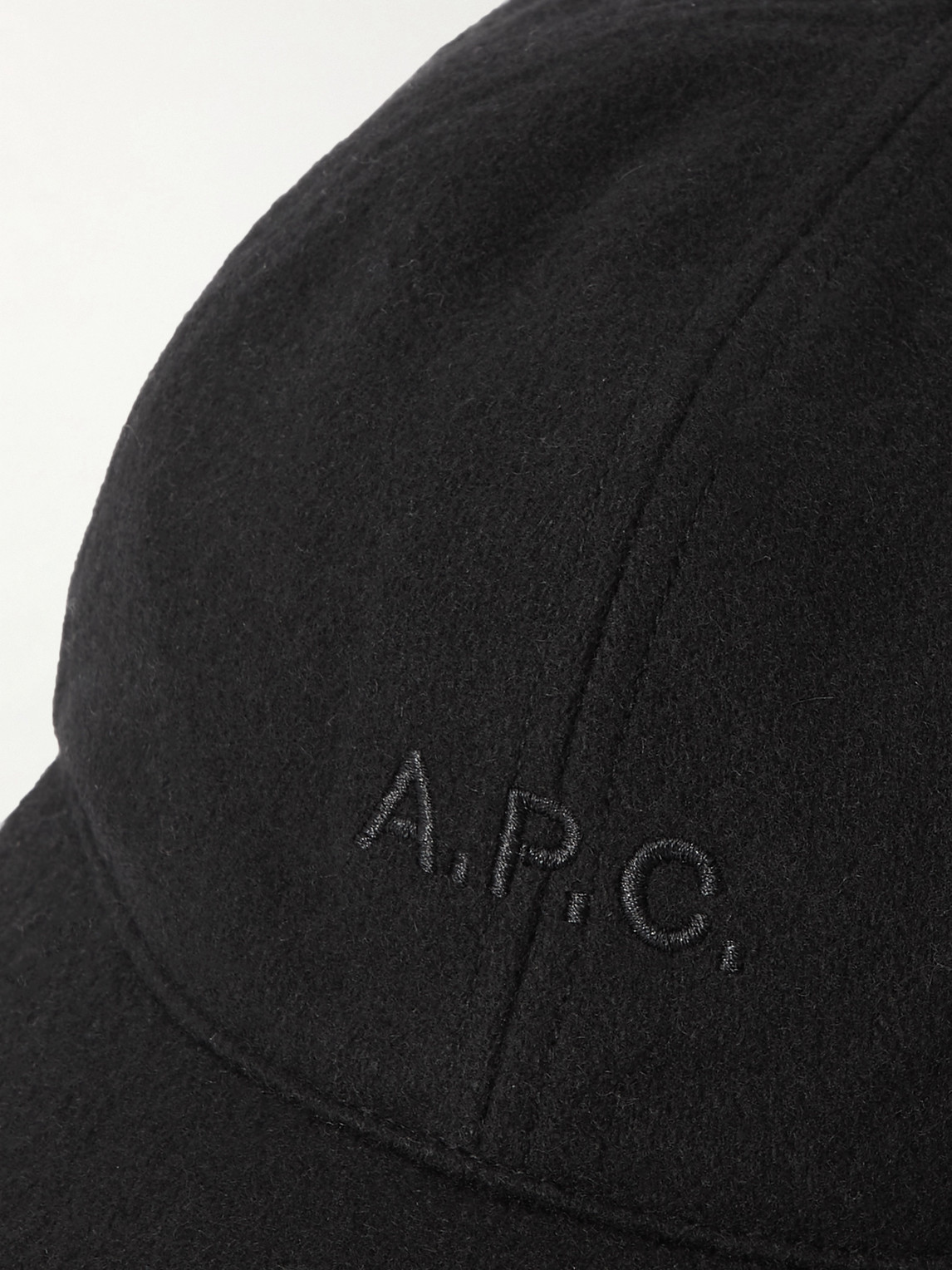 Shop Apc Charlie Logo-embroidered Wool-blend Baseball Cap In Black
