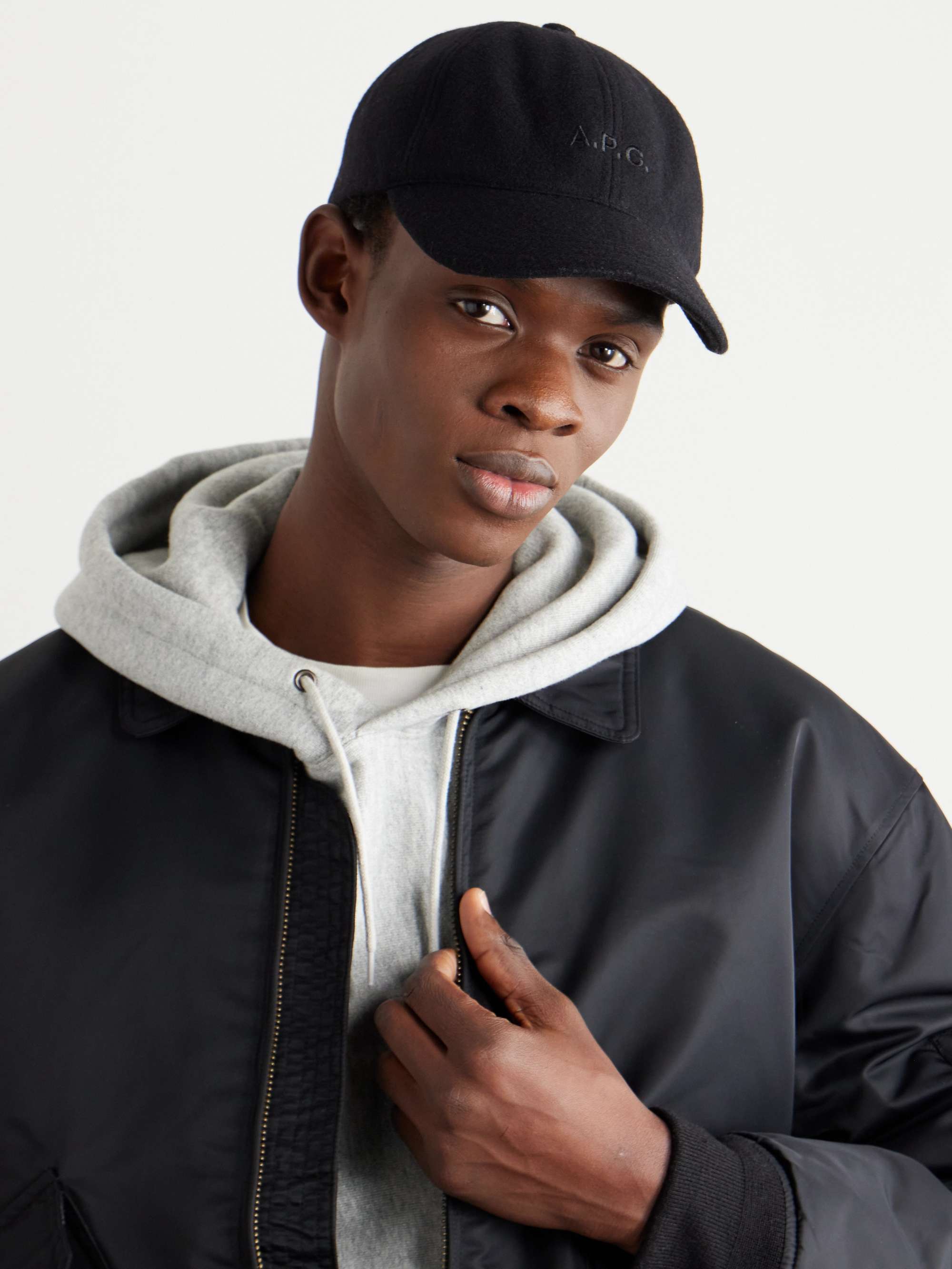 A.P.C. Charlie Logo-Embroidered Wool-Blend Baseball Cap for Men | MR PORTER