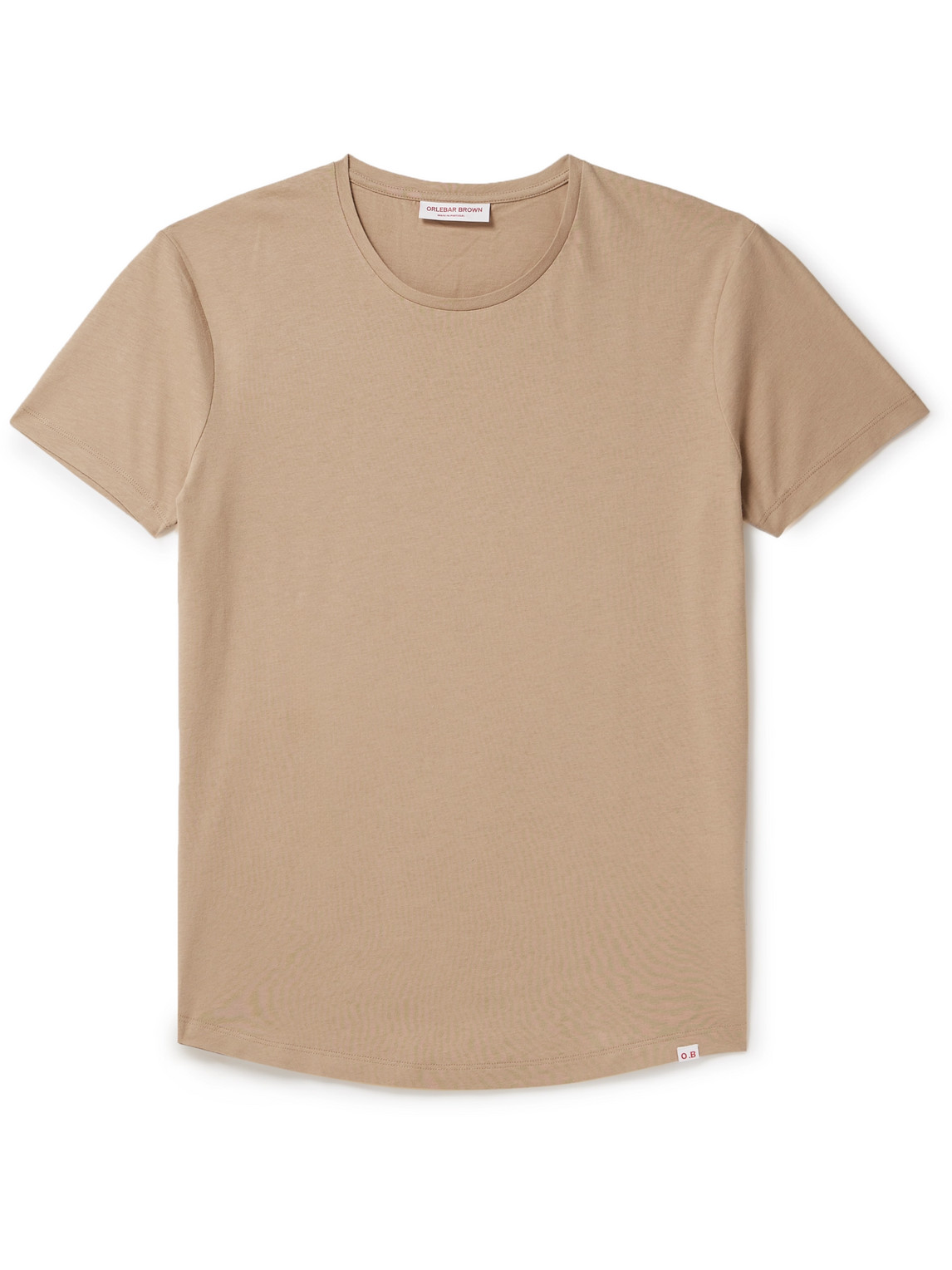 Orlebar Brown Ob-t Slim-fit Cotton And Silk-blend Jersey T-shirt In Brown