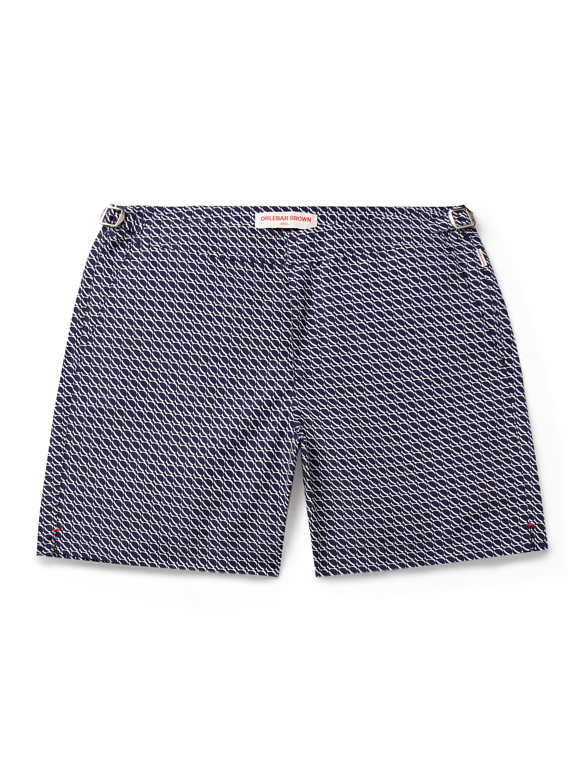 Orlebar Brown Bulldog Straight-leg Mid-length Printed Swim Shorts In Blue