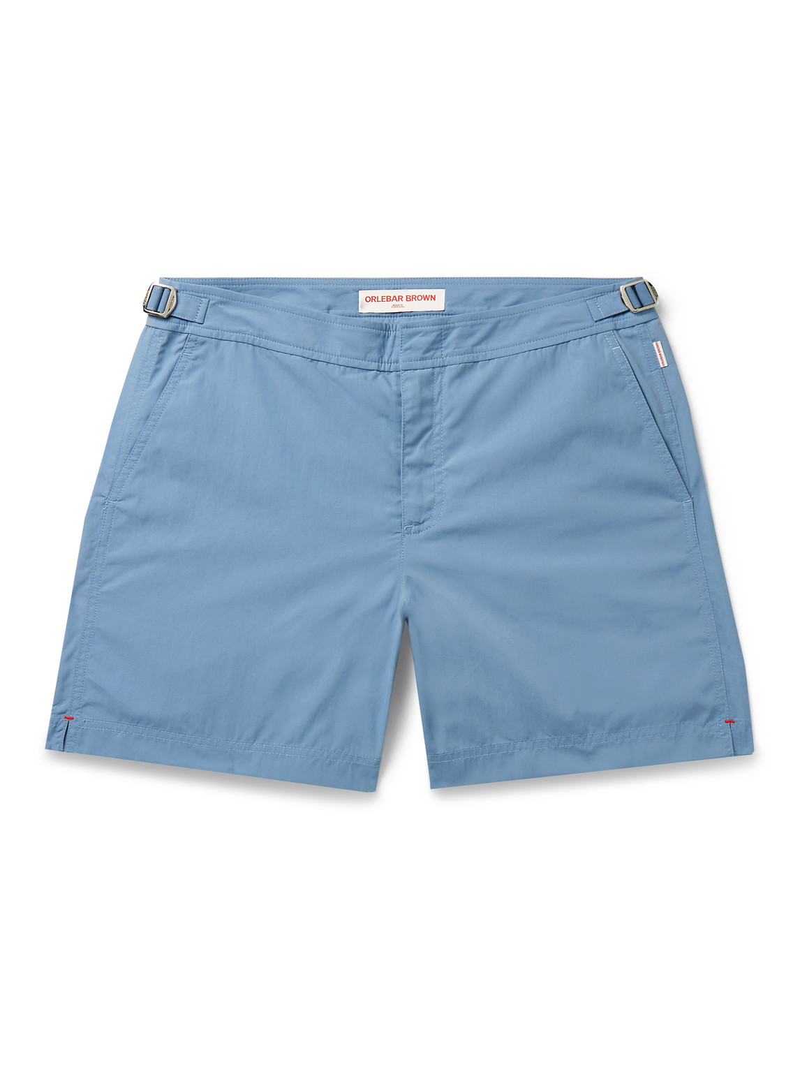 Shop Orlebar Brown Bulldog Straight-leg Mid-length Swim Shorts In Blue