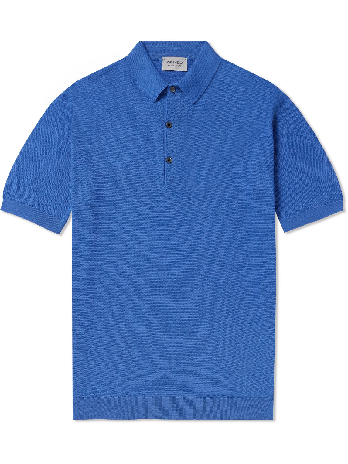 John Smedley Roth Slim-fit Sea Island Cotton-piqué Polo Shirt In Blue