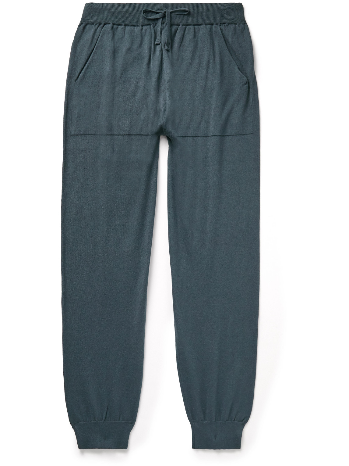 John Smedley Tapered Cotton Sweatpants In Green