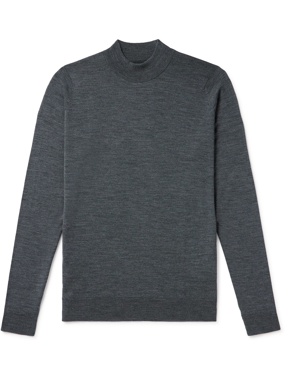 John Smedley Harcourt Merino Wool Mock-neck Sweater In Gray