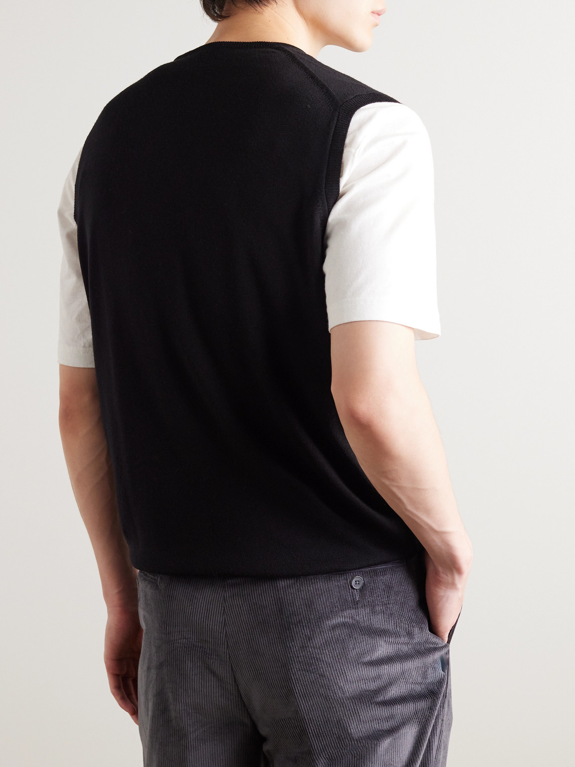  John Smedley - Hadfield Merino Wool Sweater Vest - Men - Black - M 