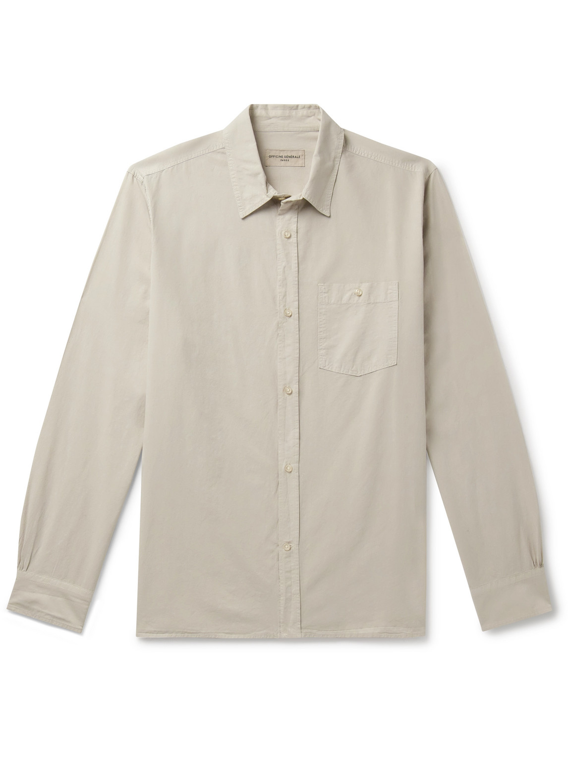 Officine Generale Alex Lyocell And Cotton-blend Shirt In Neutrals