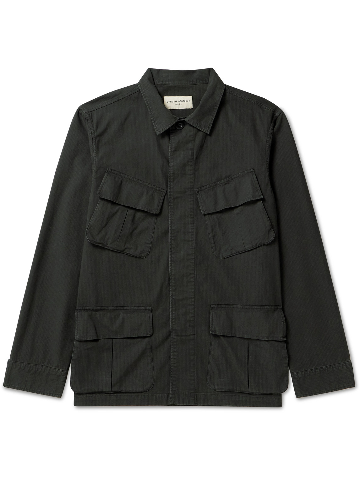 Officine Generale Jungle Stretch Cotton-ripstop Jacket In Black