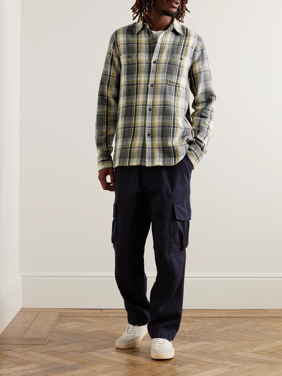 Shop Officine Generale Ahmad Checked Cotton-twill Shirt In Multi
