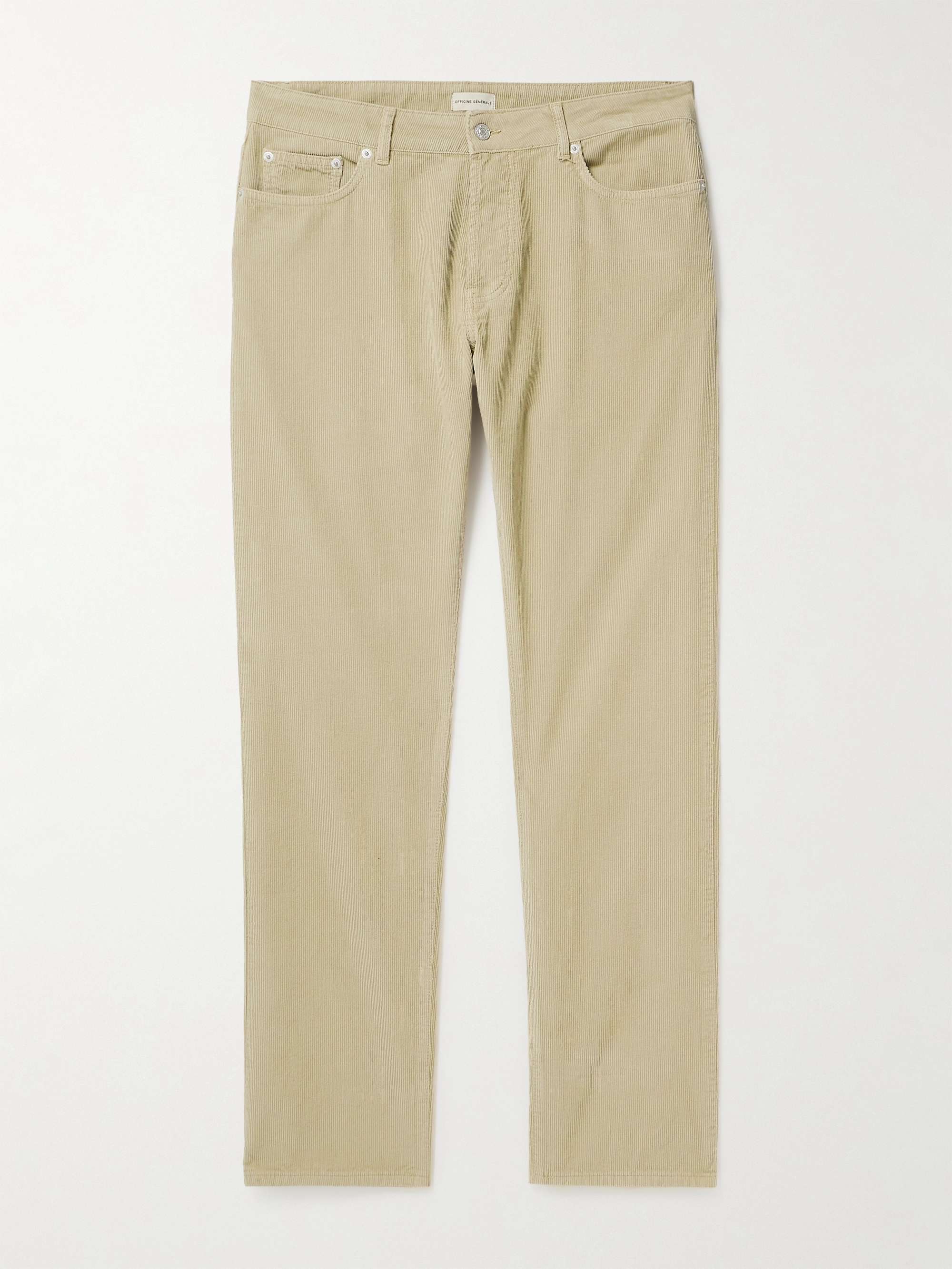 OFFICINE GÉNÉRALE James Slim-Fit Straight-Leg Cotton-Corduroy Trousers ...