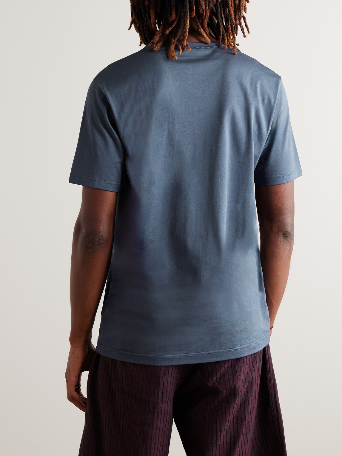 Shop Sunspel Slim-fit Cotton-jersey T-shirt In Blue