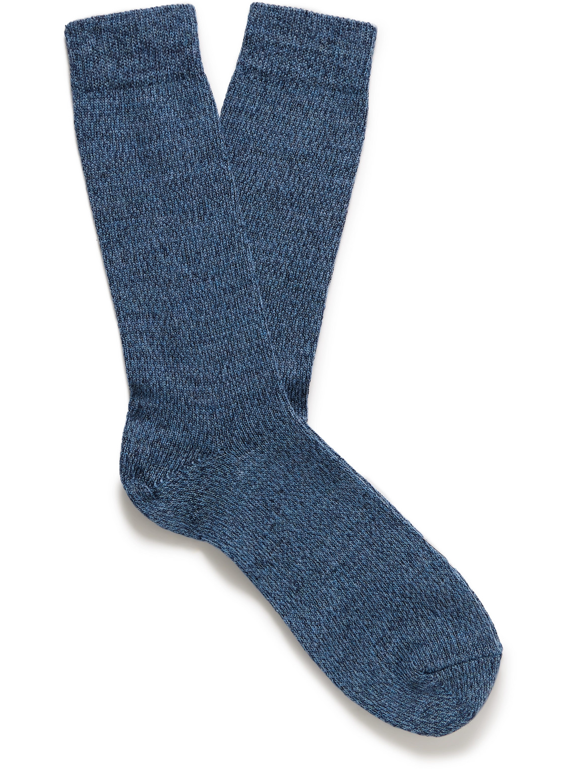 Sunspel Merino Wool-blend Socks In Blue