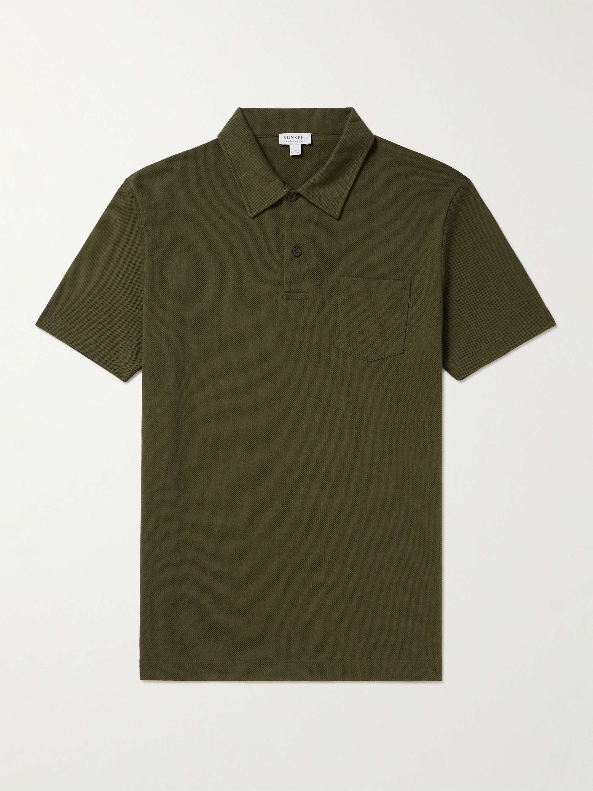 SUNSPEL Riviera Slim-Fit Cotton-Mesh Polo Shirt for Men | MR PORTER