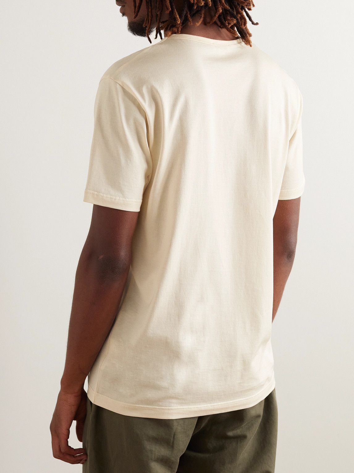 Shop Sunspel Supima Cotton-jersey T-shirt In Neutrals