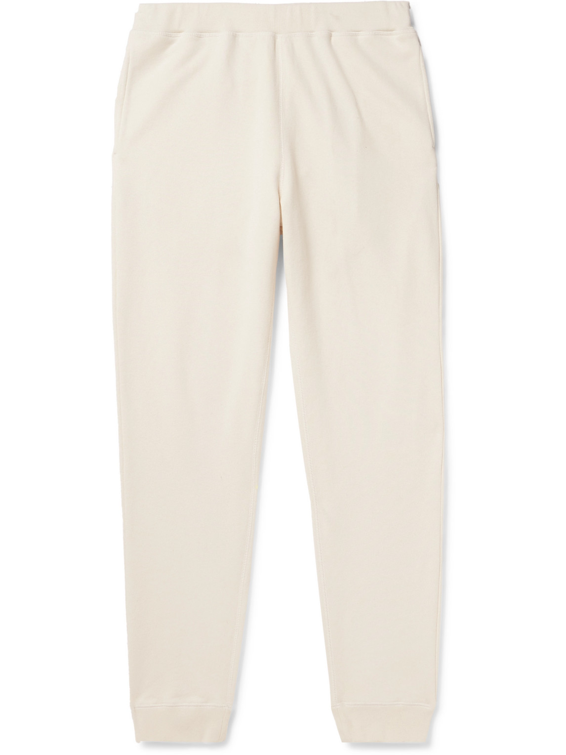 Sunspel Tapered Cotton-jersey Sweatpants In White