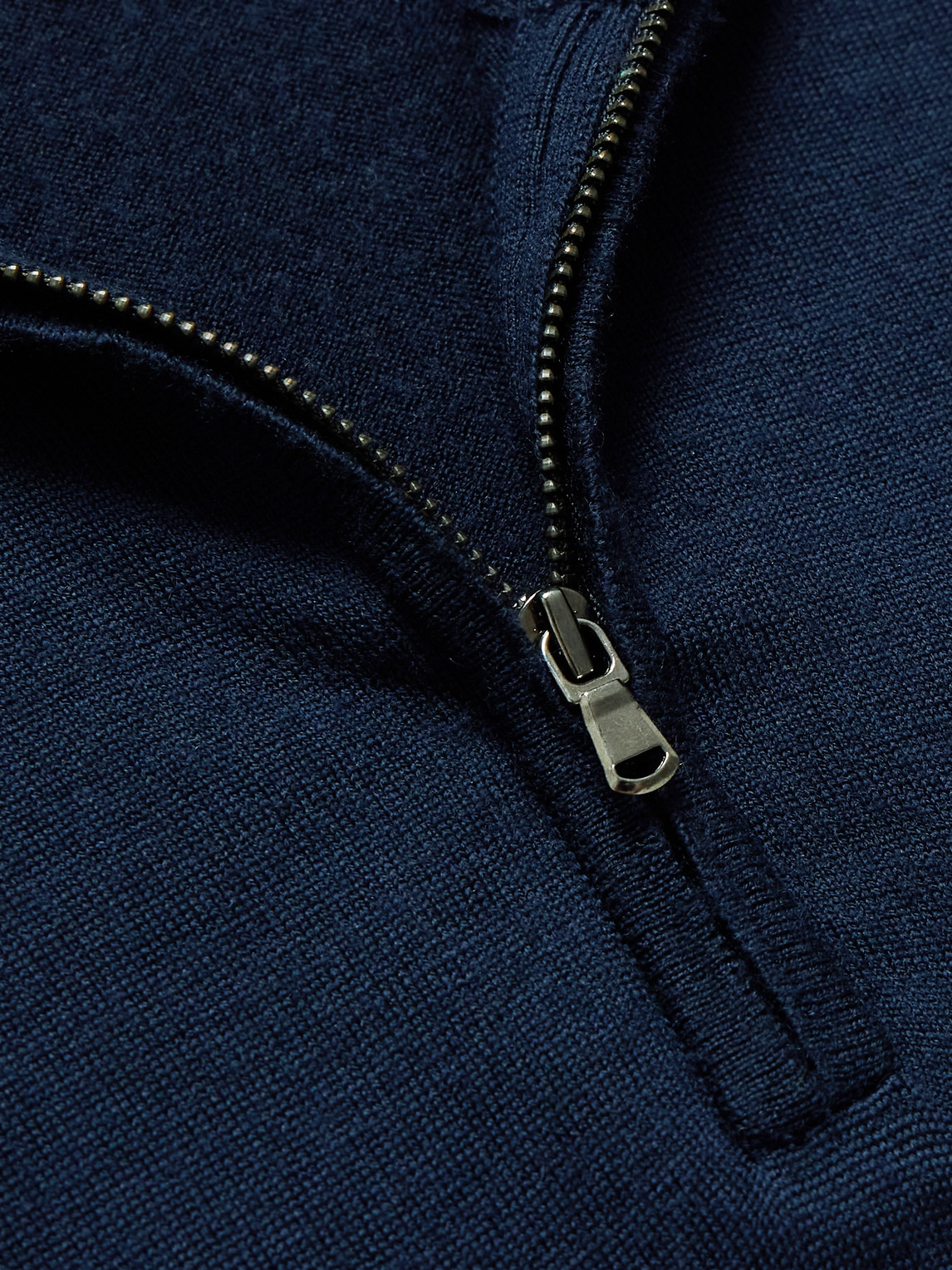 Shop Sunspel Slim-fit Wool Half-zip Sweater In Blue